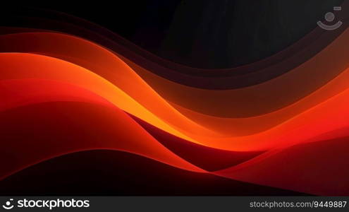 Vibrant red orange color gradient on black background, grainy gradient luminous color wave. AI Generated.. Vibrant red orange color gradient on black background, grainy gradient luminous color wave