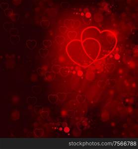 vibrant red valentines day background with hearts