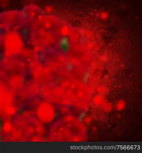 vibrant red valentines day background with hearts and sparkles. valentines day red background