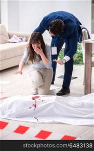 Victim wife at the scene on murder