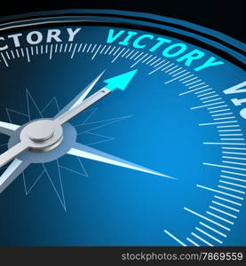 Victory word on compass image with hi-res rendered artwork that could be used for any graphic design.. Victory word on compass