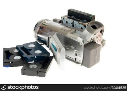 video camera isolated on white background