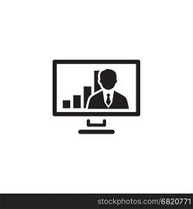 Video Conference Icon. Business Concept. Flat Design.. Video Conference Icon. Business Concept. Flat Design. Isolated Illustration.