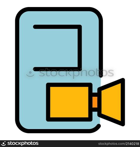 Video interface icon. Outline Video interface vector icon color flat isolated. Video interface icon color outline vector