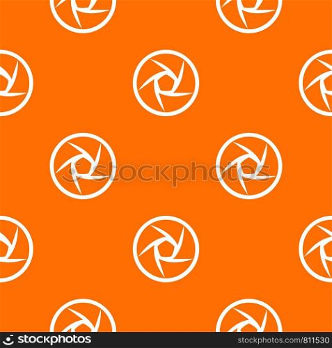 Video objective pattern repeat seamless in orange color for any design. Vector geometric illustration. Video objective pattern seamless