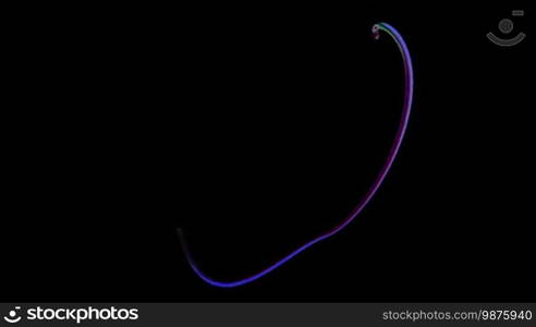 A computer-generated abstract animation of rotating curved lines