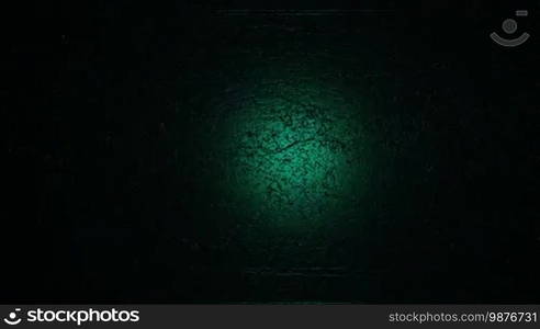 A computer-generated animation of a black wall with scratches and indents together with flashing and flickering colored lights