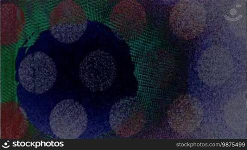 A computer-generated multicolored multilayered abstract background with moving dots