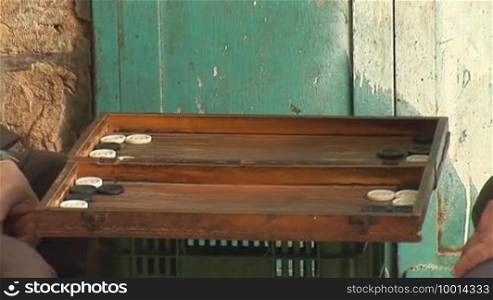 A game of backgammon