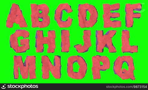 A loop-able animated font made from paper cutouts, similar to the style of South Park. Includes an animated paper texture background in the last 5 seconds. Includes capitals, lowercase, numbers, and symbols. Crop out the letters you need, key out the green, loop them, and overlay over the paper texture for a fun, hand-made, paper title graphic.