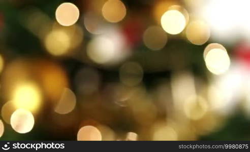 Abstract footage of colorful Christmas bokeh lights.