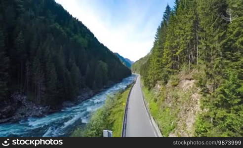 Aerial footage road in Norway. Beautiful Nature Norway