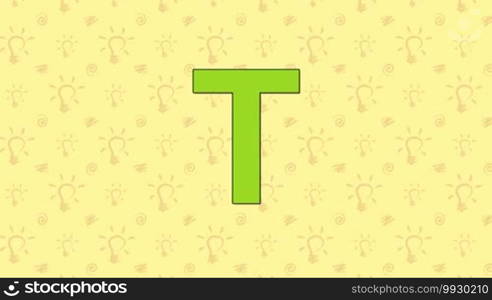 Animated English alphabet. Letter T and word Tiger.