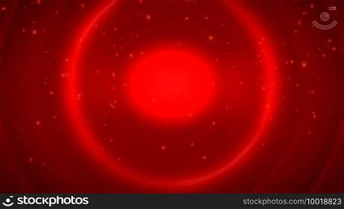 Animated red background with star effect.