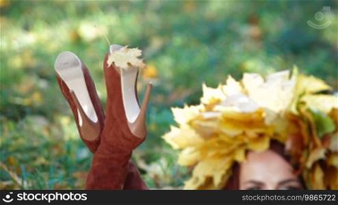 Autumn Leaf On High Heel Stiletto Boots