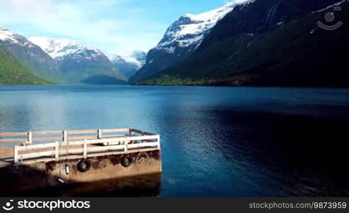 Beautiful Nature Norway lake Lovatnet.