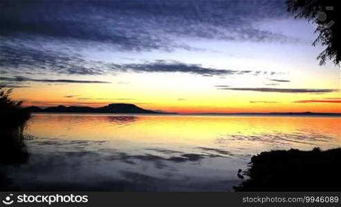 Beautiful sunrise over Lake Balaton in Hungary