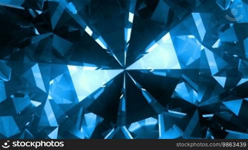 Big blue spinning gem - loopable 3D animation
