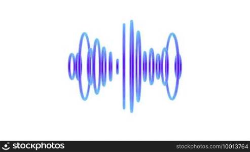 Blue pulsating sound waves