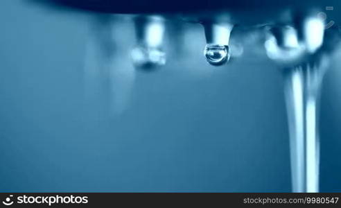 Blue waterdrops macro close-up