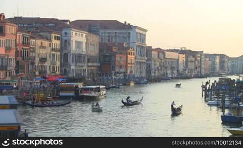 Boats sailing in a canal in Venice