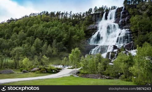 Bratlandsdalen Flesaafossen Waterfall, Norway