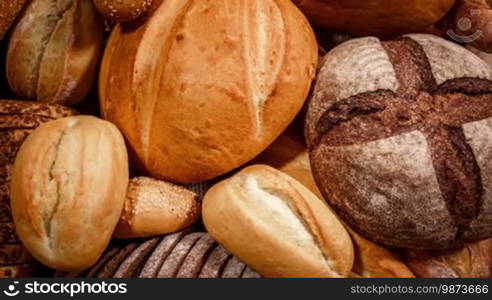 Breads and baked goods close-up 4K ULTRA HD