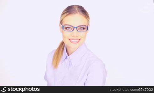 Businesswoman with a beaming friendly smile