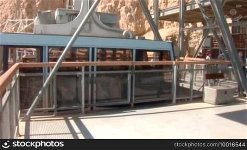 Cableway on Mount Masada (ancient fortress at the southwestern coast of the Dead Sea in Israel)