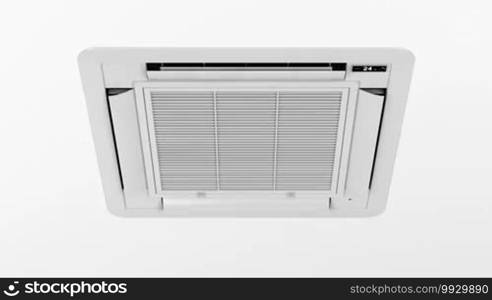 Cassette type air conditioner blowing cold air