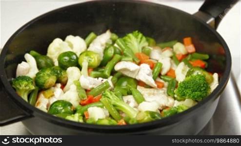 Chicken Breast and Vegetable Stir Fry, Closeup