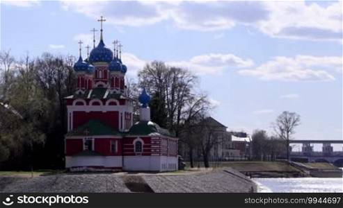 Church of the Dmitry in Uglich, Russia. Time lapse.