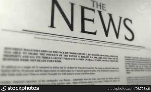 Close-up of an English newspaper "THE NEWS"