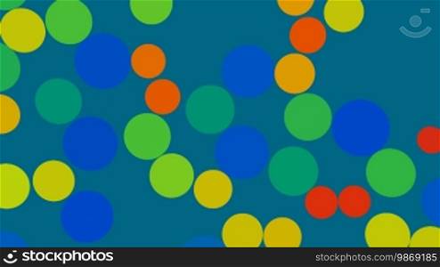 Color circles rotate on a green background