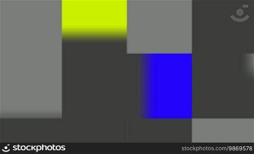 Colored squares change their color. Their movement starts slowly and gradually accelerates