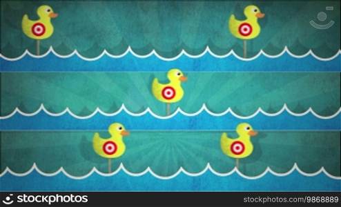 Computer generated animation of a carnival shooting duck game. High definition 1080p.