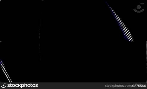 Computer generated digital malfunction of screen with fast flickering rectangular shapes and flickering lines