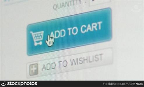 Computer screen during shopping on the web (e-commerce)