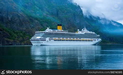 Cruise Ship, Cruise Liners On Hardanger Fjorden, Norway