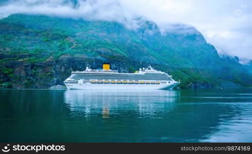 Cruise Ship, Cruise Liners On Hardanger fjorden, Norway