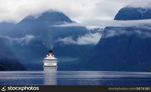 Cruise Ship, Cruise Liners On Hardanger Fjorden, Norway