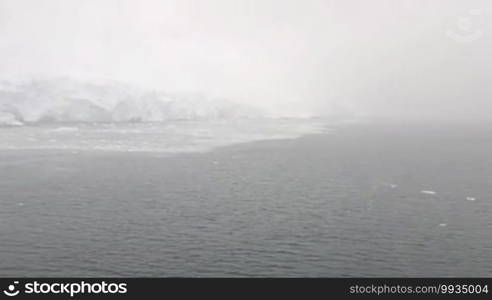 Cruise ship entering Lemaire Channel, Antarctic Peninsula, Antarctica