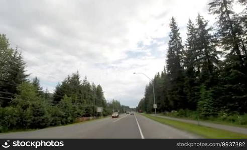 Driving on a Mountain Highway in Alaska