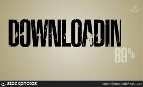 Dynamic graphic animation using icons and text elements to represent a computer downloading data online. High definition 1080p and loop-ready. This is one of a suite of technology-based animations that I am producing which have the same graphic style and