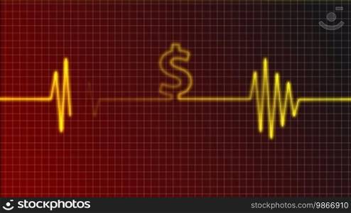 EKG curve with dollar symbol
