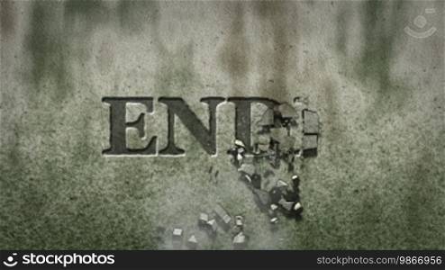 End - text on stone wall