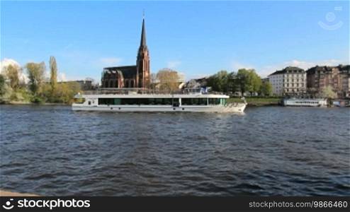 Excursion ship on the Main River near Frankfurt