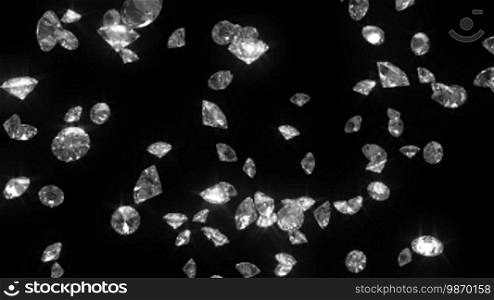 Falling diamonds 01 - looped CG animation