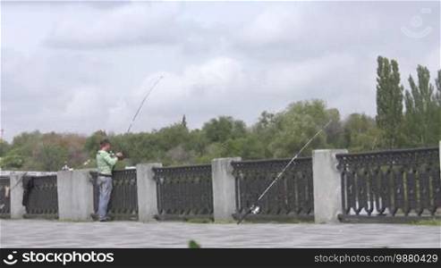 Fisherman fishing in the river