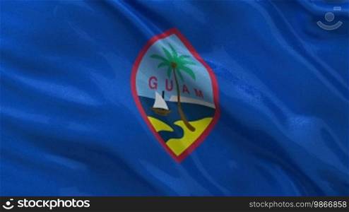 Flag of Guam waving in an endless loop